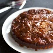 Salted Caramel Apple Upside Down Cake - Pinch of Yum