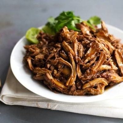 Honey Glazed Crockpot Chicken Adobo - simple pantry ingredients, hardly any hands-on time, 200 calories. | https://quick-lean.today
