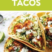 Easy shrimp tacos pin.