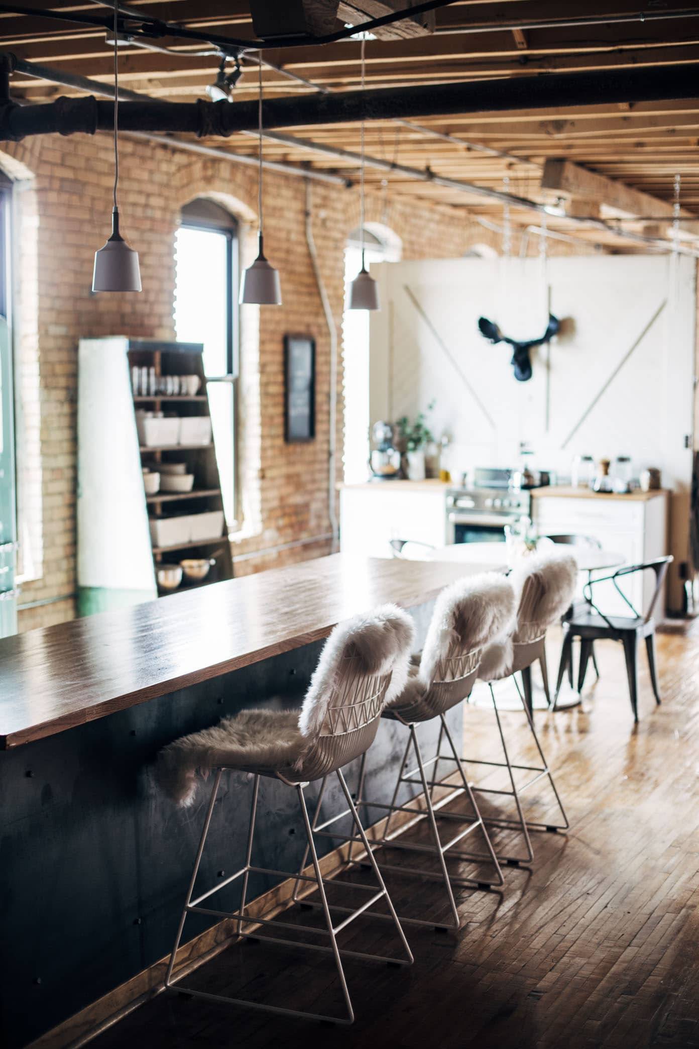 Industrial kitchen space.
