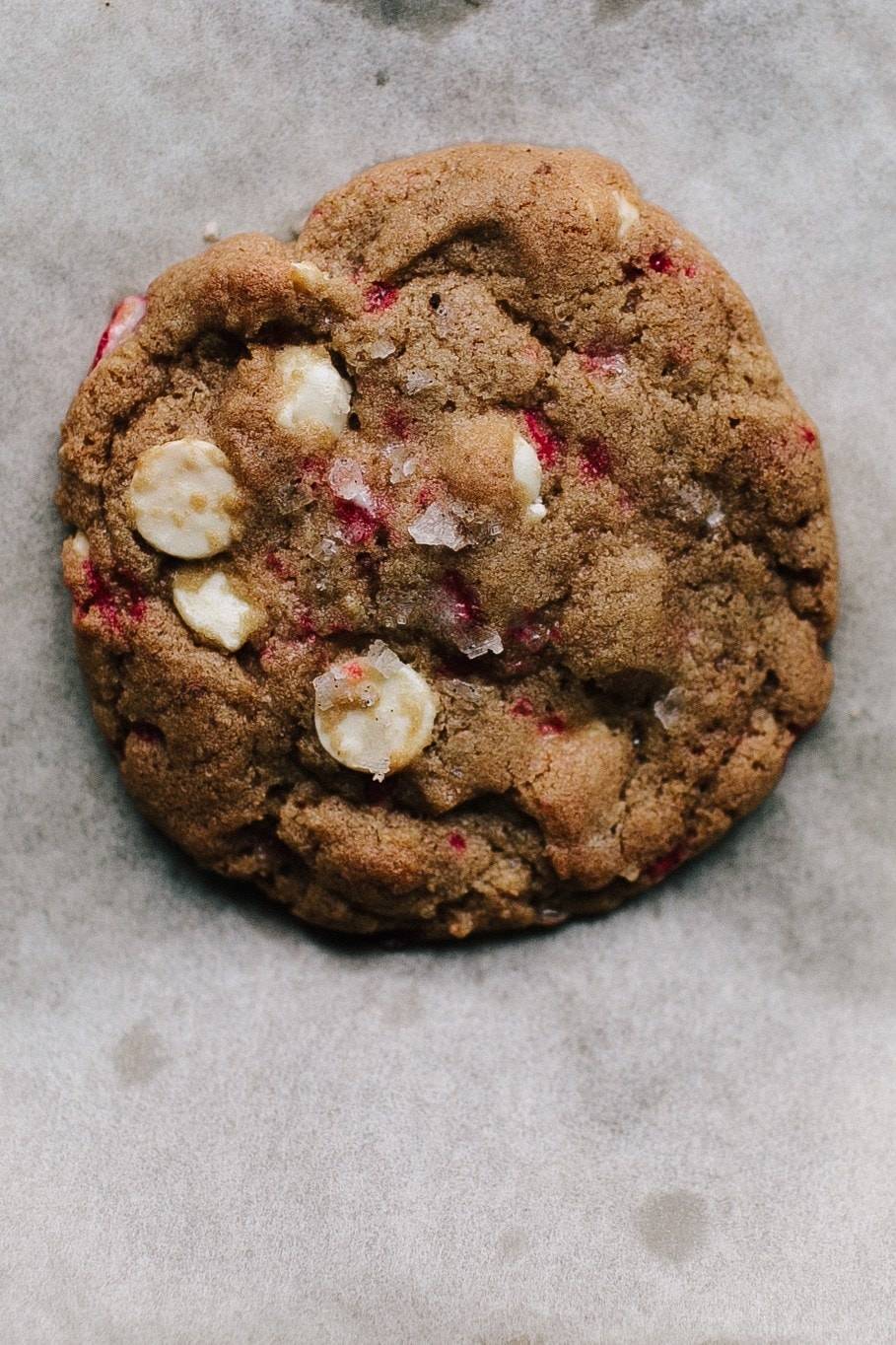 Baked cookie on paper.